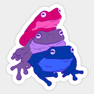 Bisexual Pride Frog Stack Sticker